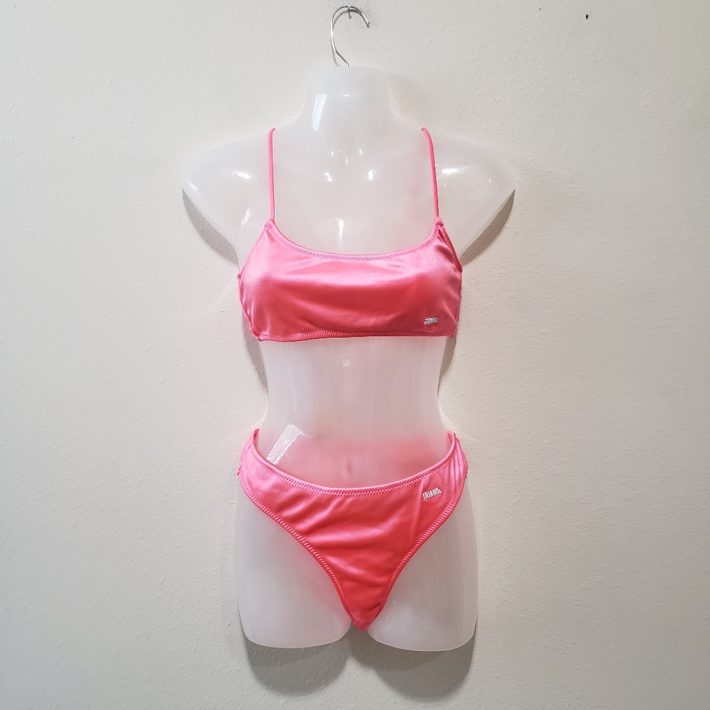 Triangl Iridescent Scoop neck High waisted Bikini Set Swimsuit Pink Mixed Sizes